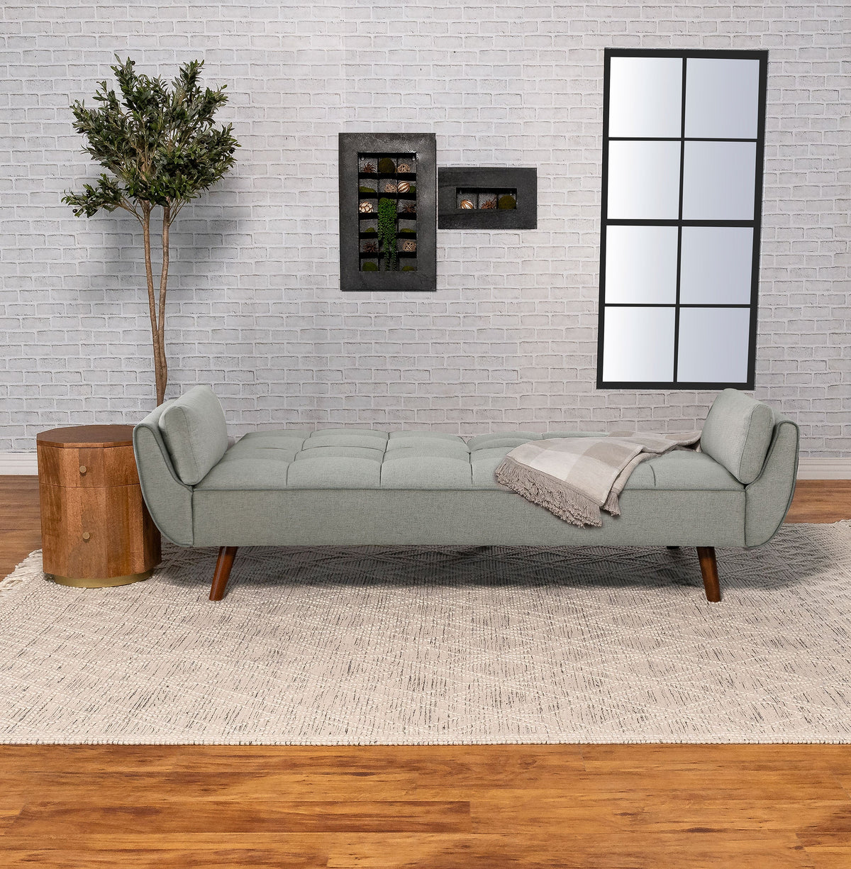 Caufield Upholstered Convertible Sofa Bed Turquoise Blue