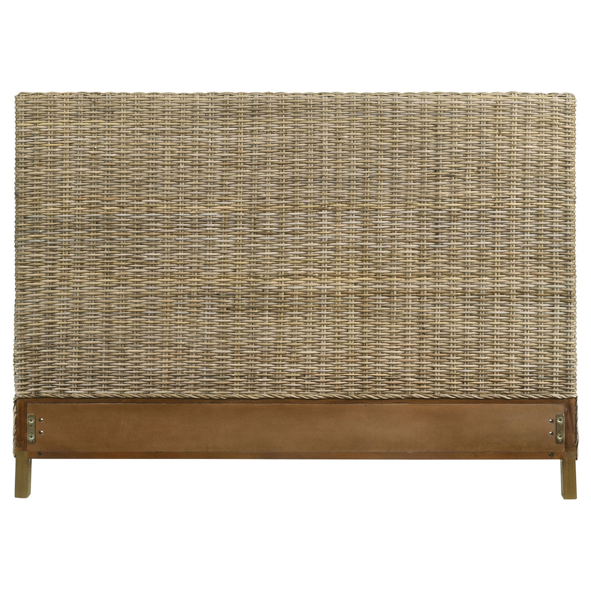 Zyla Woven Rattan California King Panel Headboard Kubu Grey