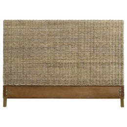 Zyla Woven Rattan California King Panel Headboard Kubu Grey