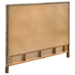 Zyla Woven Rattan California King Panel Headboard Kubu Grey