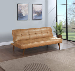 Jenson Upholstered Tufted Convertible Sofa Bed Dark Coffee