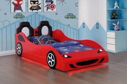 Cruiser Wood  LED Race Car Bed Blue
