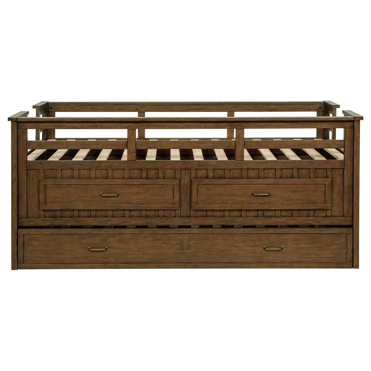 Carlsbad Wood  Captains Bed With Trundle Medium Brown