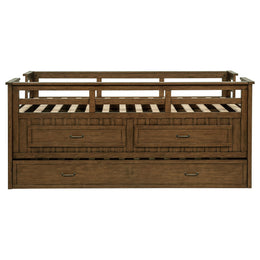 Carlsbad Wood  Captains Bed With Trundle Medium Brown