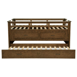 Carlsbad Wood  Captains Bed With Trundle Medium Brown