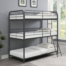 Garner Metal  Triple Bunk Bed Gunmetal