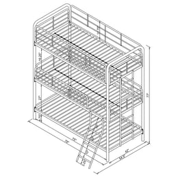 Garner Metal  Triple Bunk Bed Gunmetal