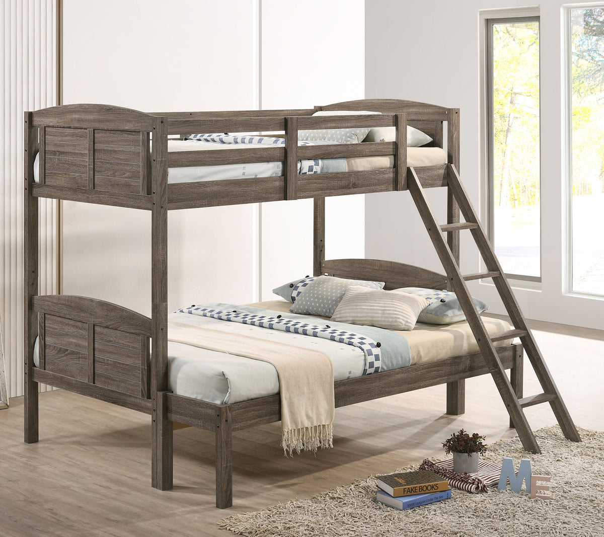 Flynn Wood  Over  Bunk Bed Weathered Brown