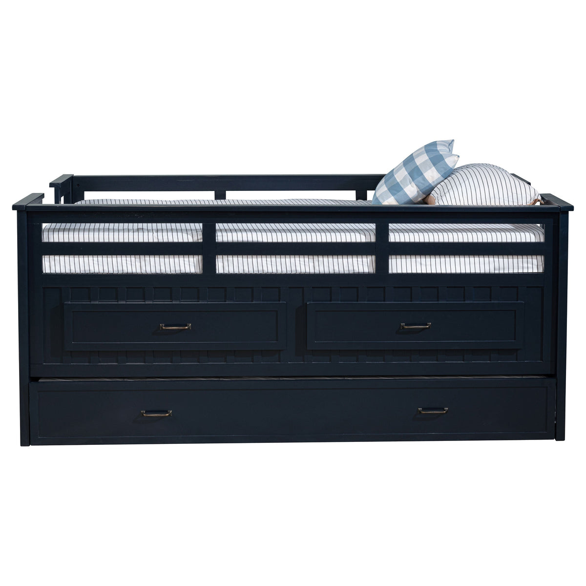 Carlsbad Wood  Captains Bed With Trundle Medium Brown