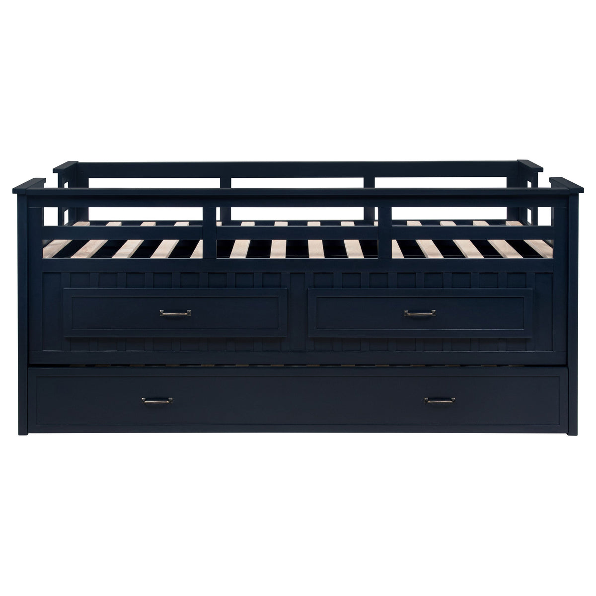 Carlsbad Wood  Captains Bed With Trundle Medium Brown