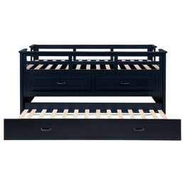 Carlsbad Wood  Captains Bed With Trundle Medium Brown