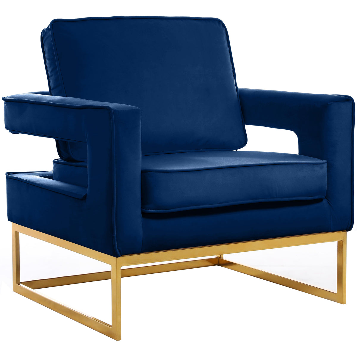Meridian Noah Navy Velvet Accent Chair