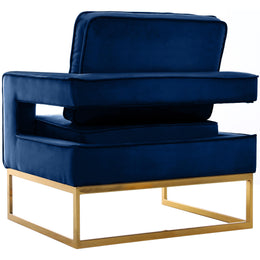 Meridian Noah Navy Velvet Accent Chair