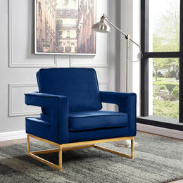 Meridian Noah Navy Velvet Accent Chair