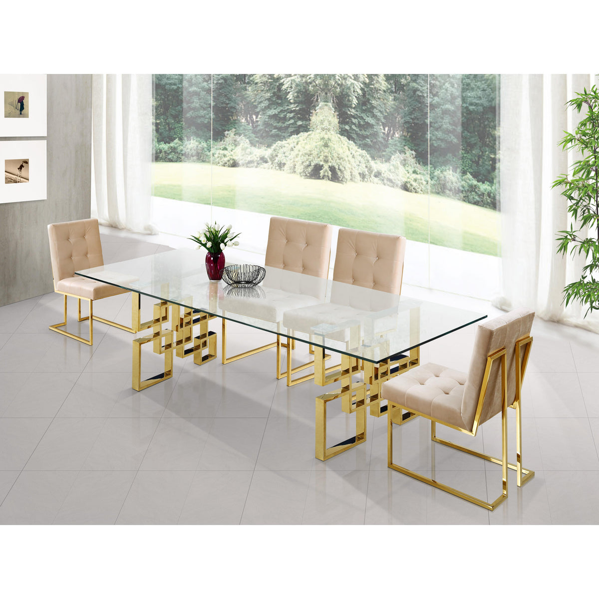 Meridian Pierre Gold Dining Table