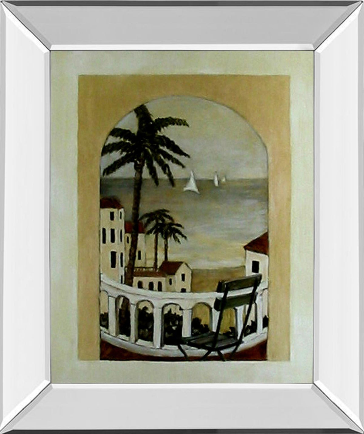 Mirrored Frame Ocean Park View By Charlene Olson 22X26 Mirror Frame Print