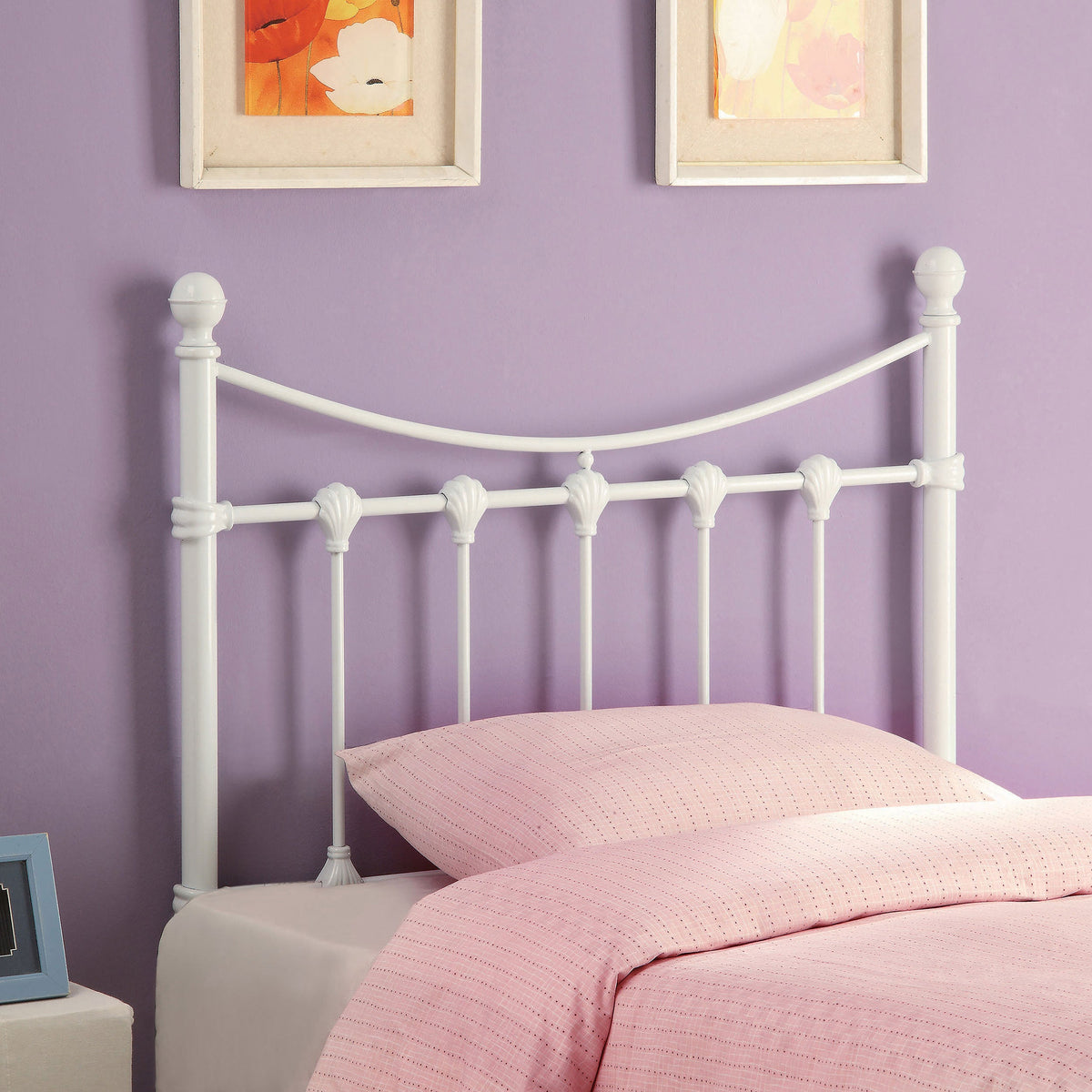 Marie Metal  Open Frame Headboard White