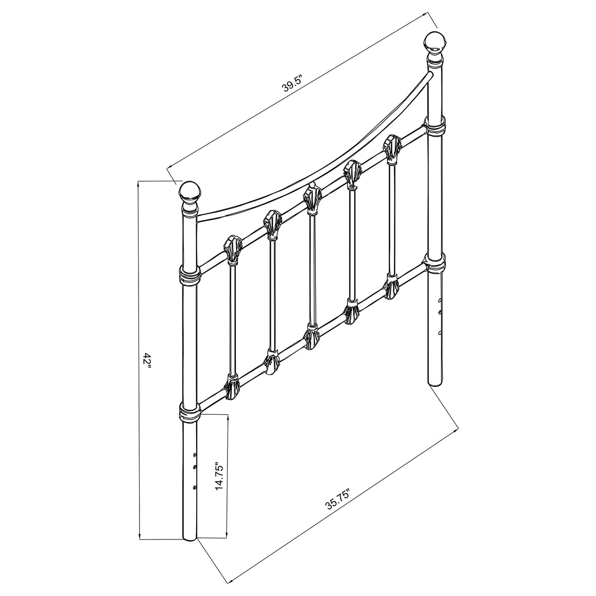 Marie Metal  Open Frame Headboard White
