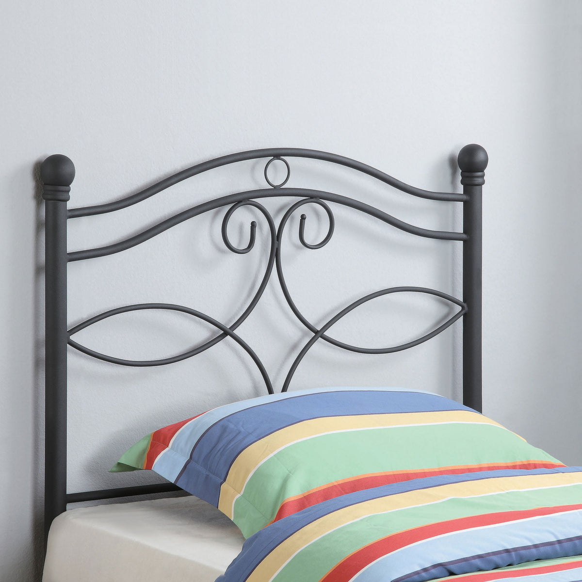 Callie Metal  Open Frame Headboard Matte Black