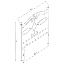 Callie Metal  Open Frame Headboard Matte Black