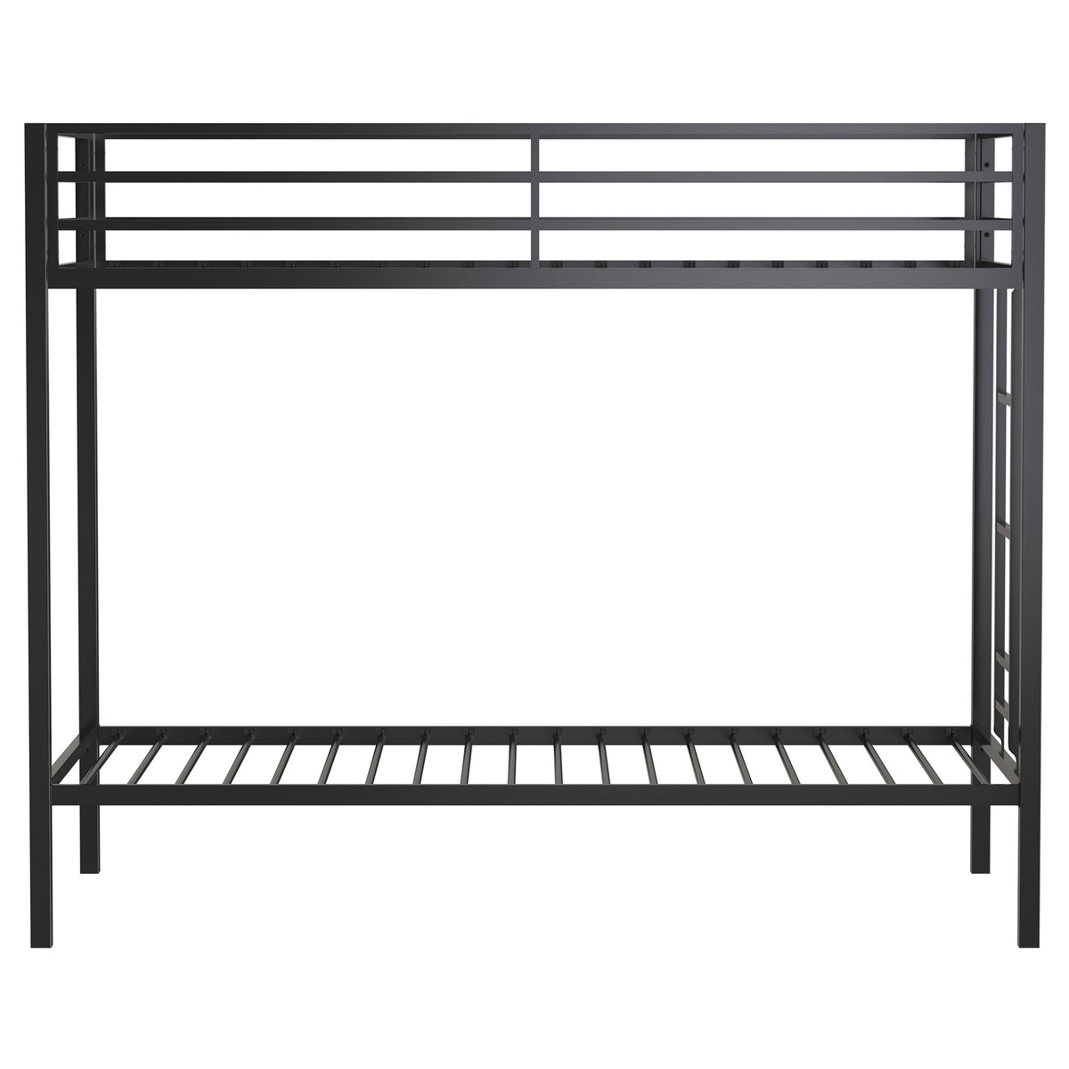 Alevera Metal Bunk Bed with Ladder Black