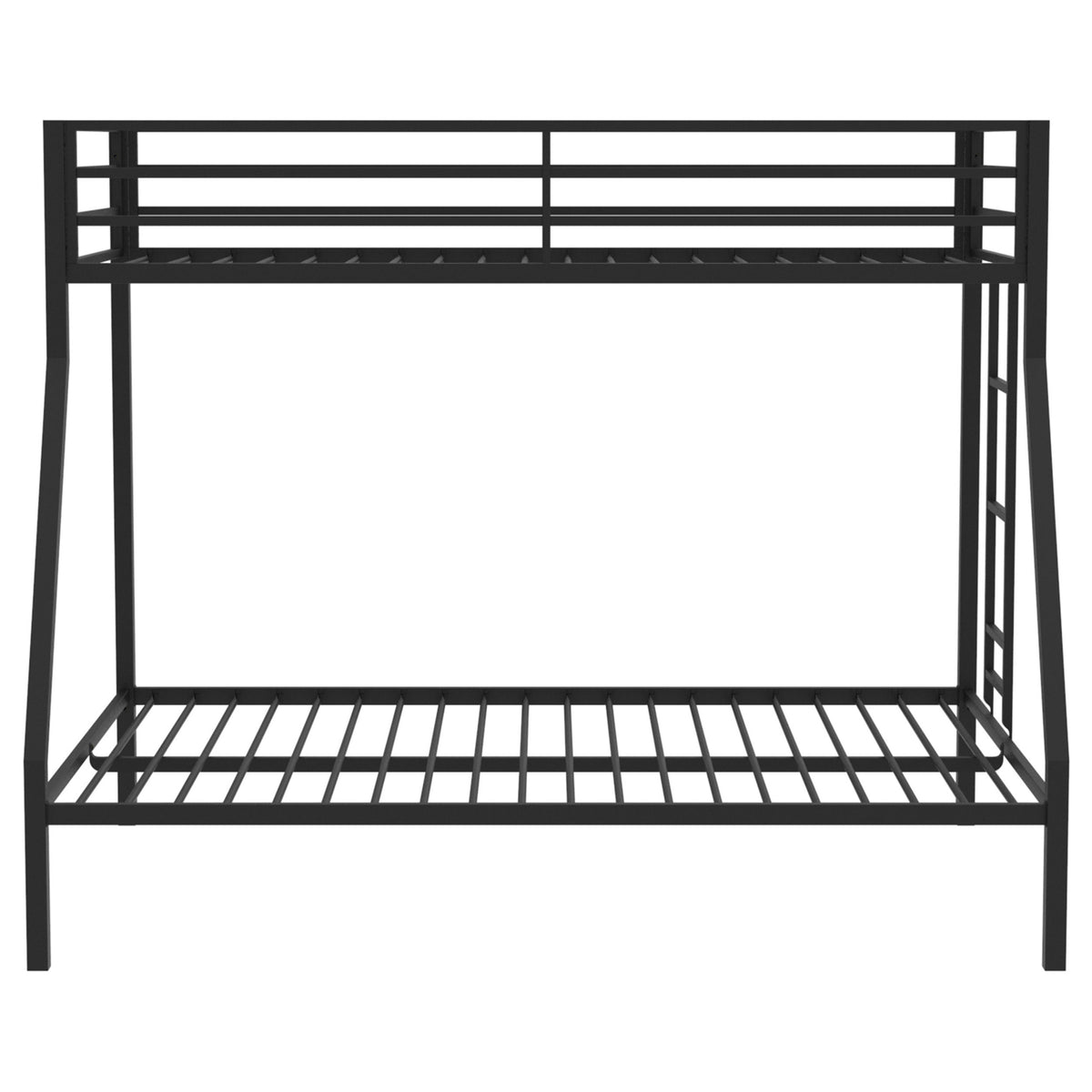 Alevera Metal Bunk Bed with Ladder Black