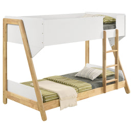 Wyatt Wood  Over  Bunk Bed White and Natural