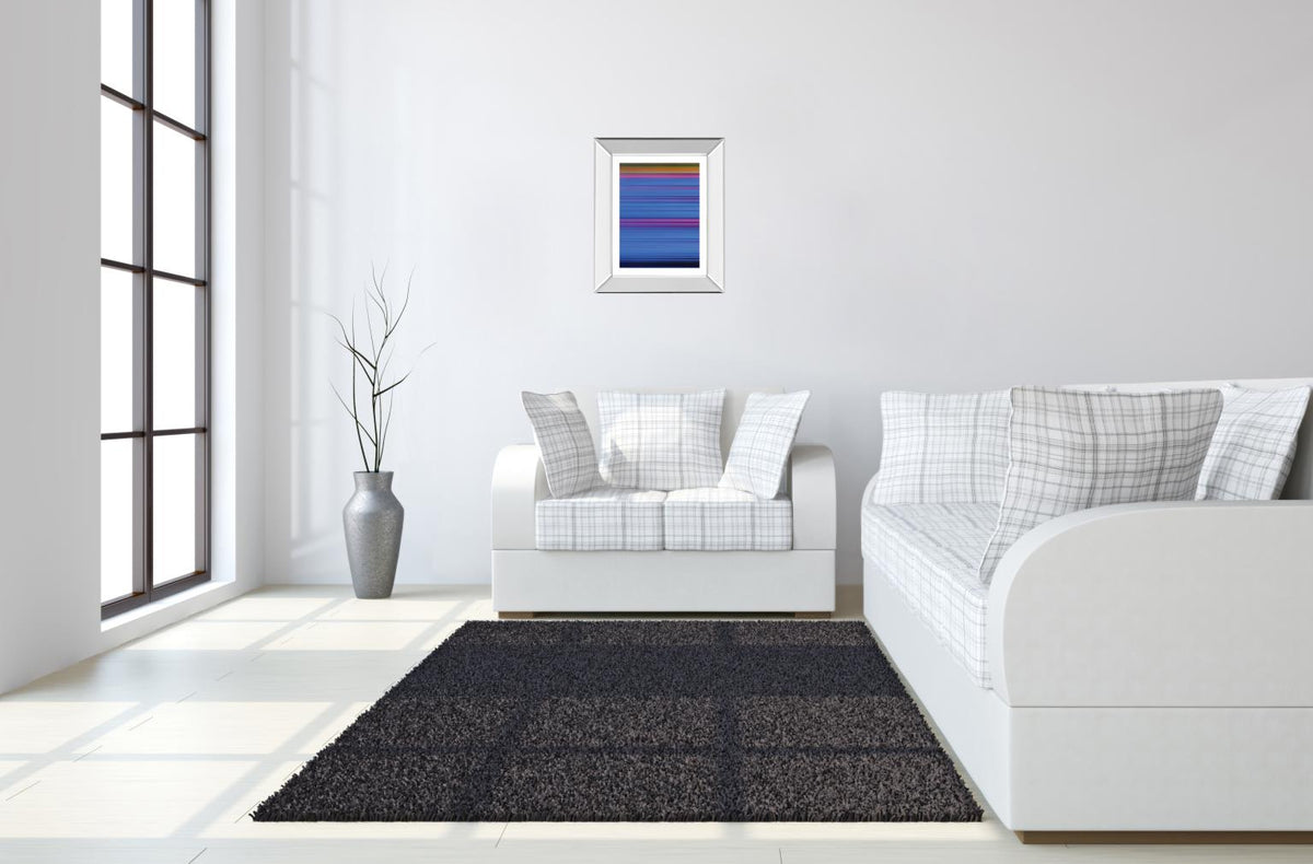 Mirrored Frame Abstract Blues By Mark Baker 22X26 Mirror Frame Print