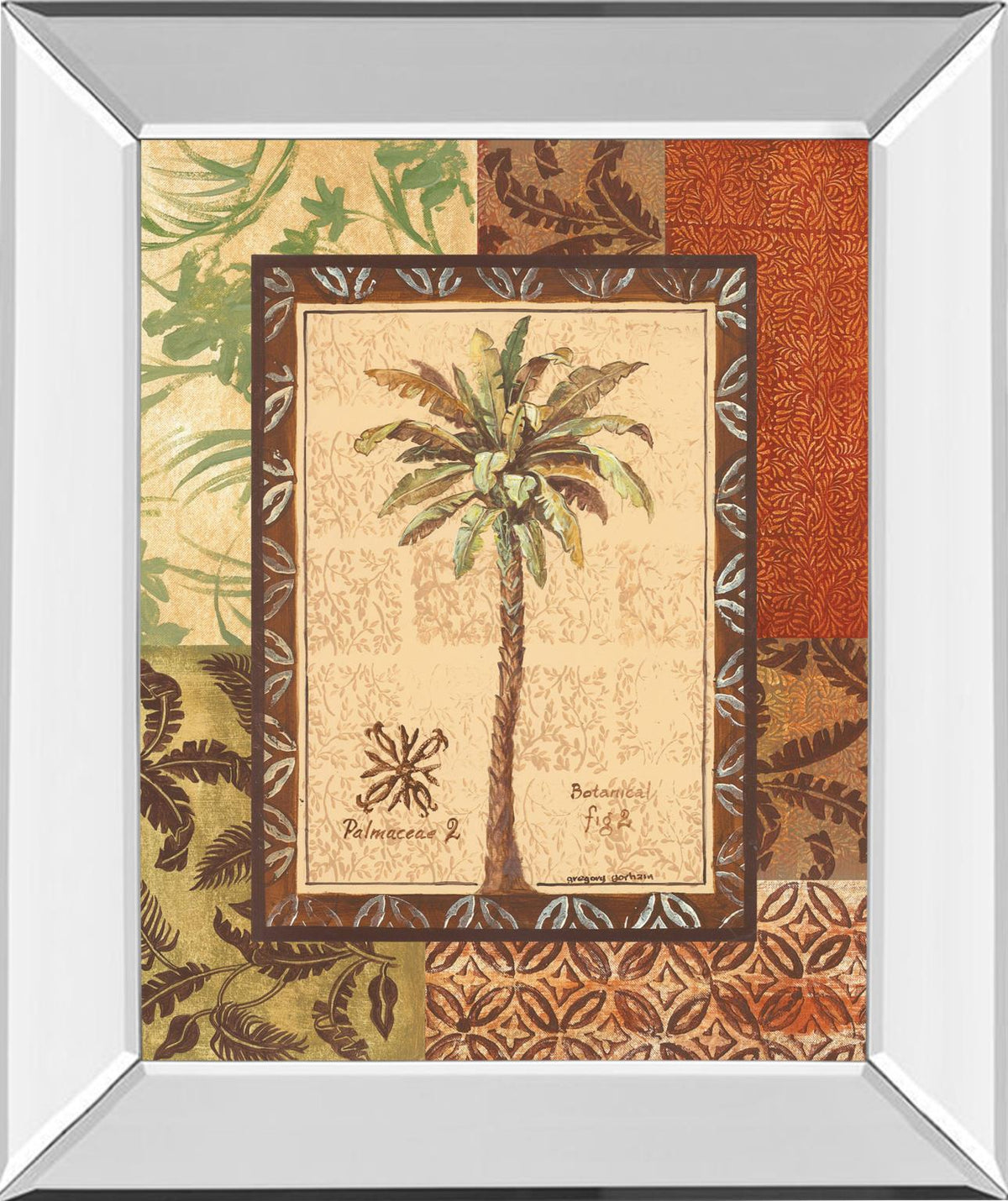 Mirrored Frame Palmaceae Ii By Gregory Gorham 22X26 Mirror Frame Print