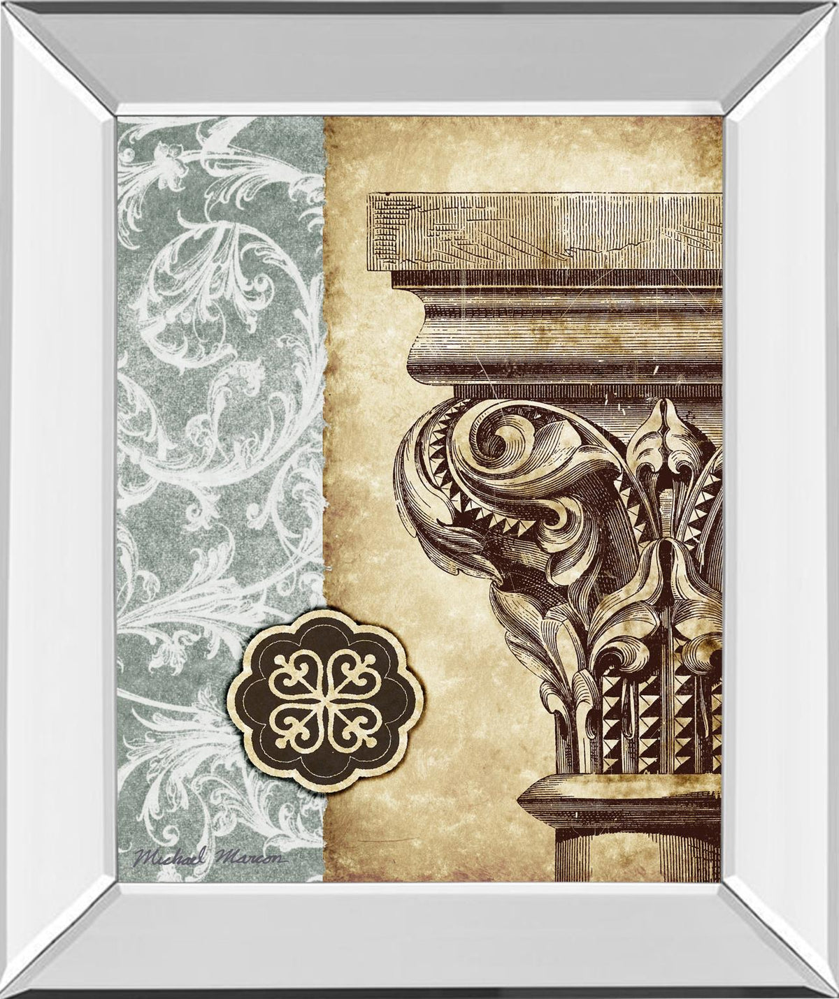 Mirrored Frame Romanesque I By Michael Marcon 22X26 Mirror Frame Print