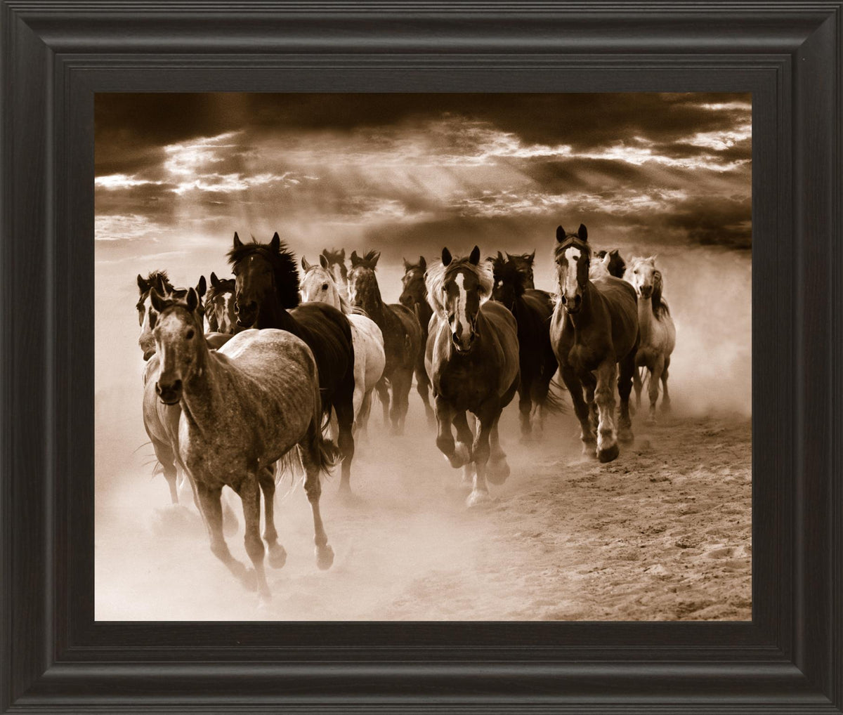 Running Horses By Monte Naglar 22X26 Framed Print
