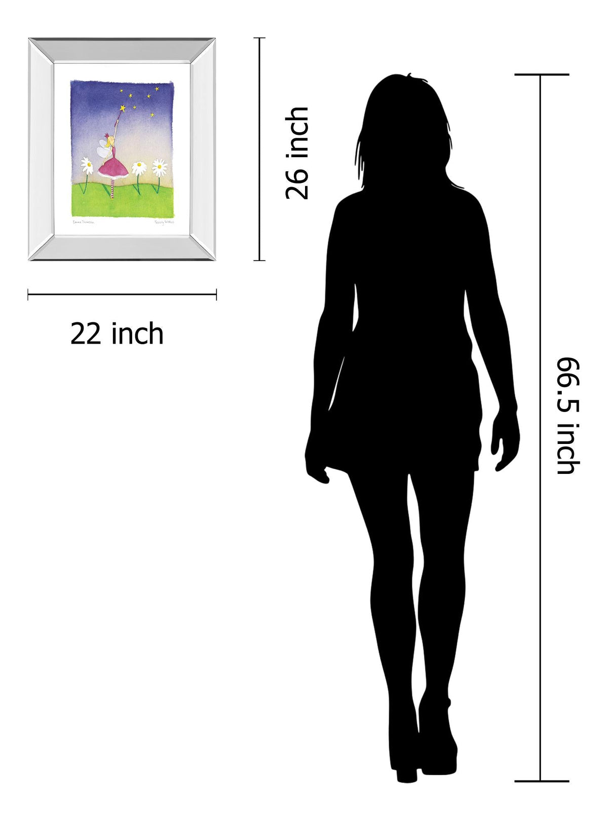 Mirrored Frame Felicity Wishes I By Emma Thomson 22X26 Mirror Frame Print