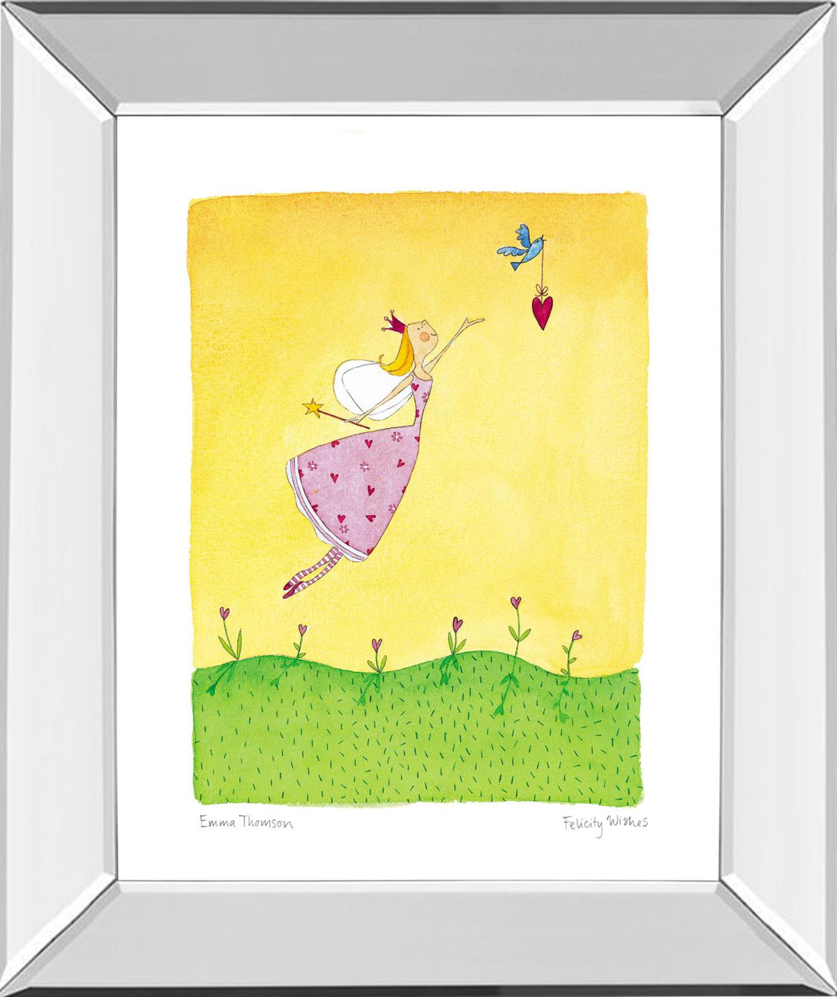 Mirrored Frame Felicity Wishes Ii By Emma Thomson 22X26 Mirror Frame Print