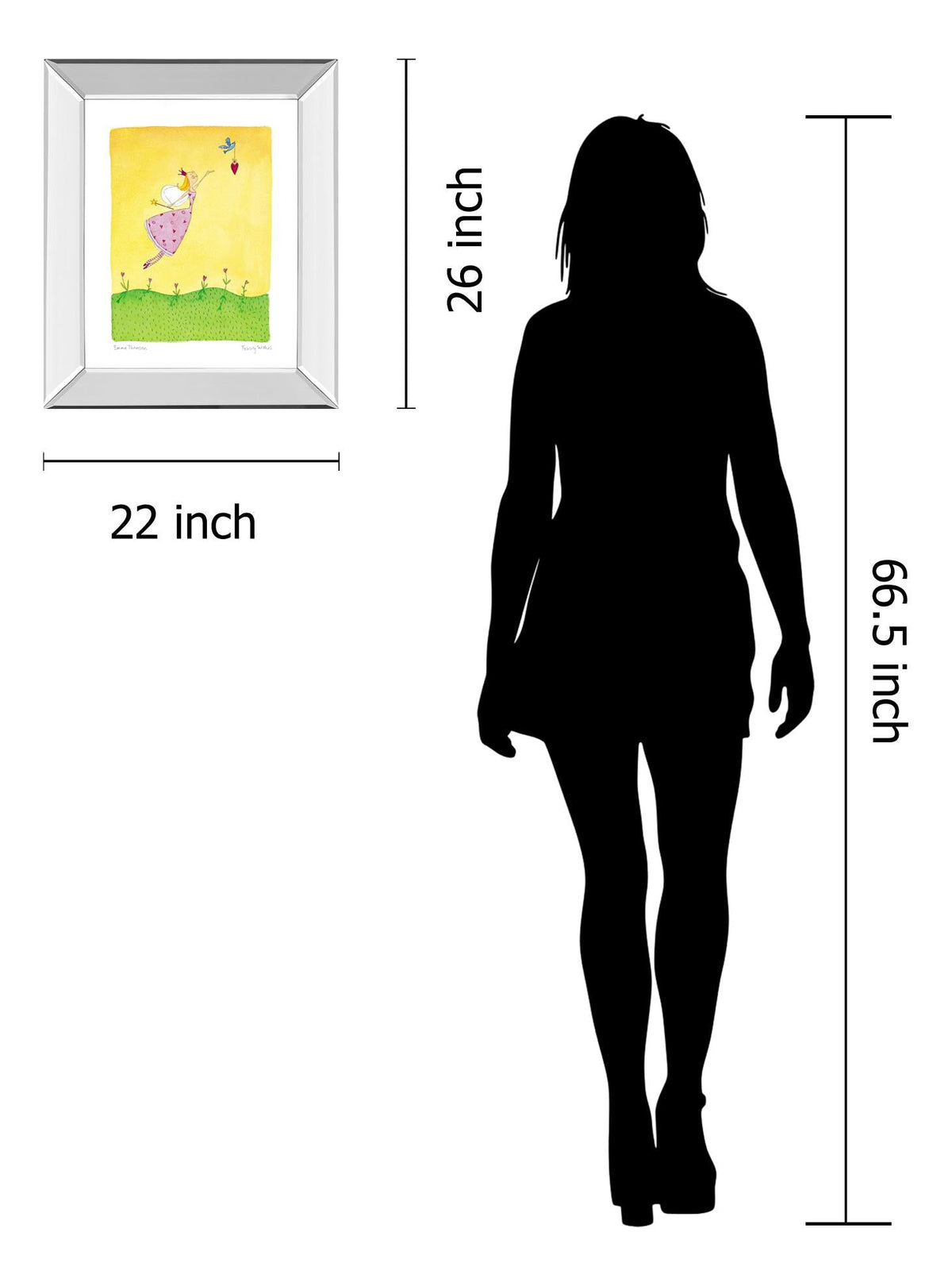 Mirrored Frame Felicity Wishes Ii By Emma Thomson 22X26 Mirror Frame Print