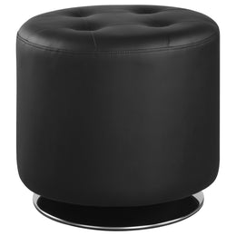 Bowman Round Upholstered Tufted Swivel Ottoman