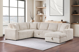 David Upholstered Reclining Sectional Sofa Smoke