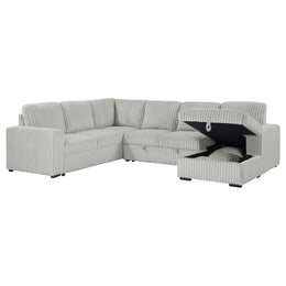 David Upholstered Reclining Sectional Sofa Smoke