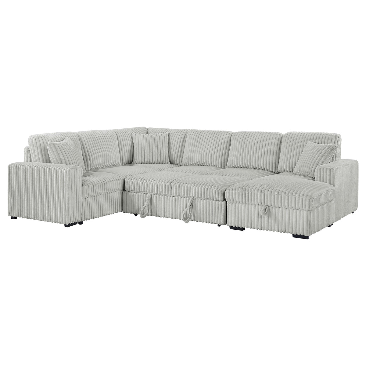 David Upholstered Reclining Sectional Sofa Smoke