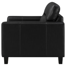 Scotland Faux Leather Upholstered Track Arm Chair Black