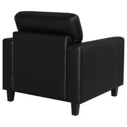 Scotland Faux Leather Upholstered Track Arm Chair Black
