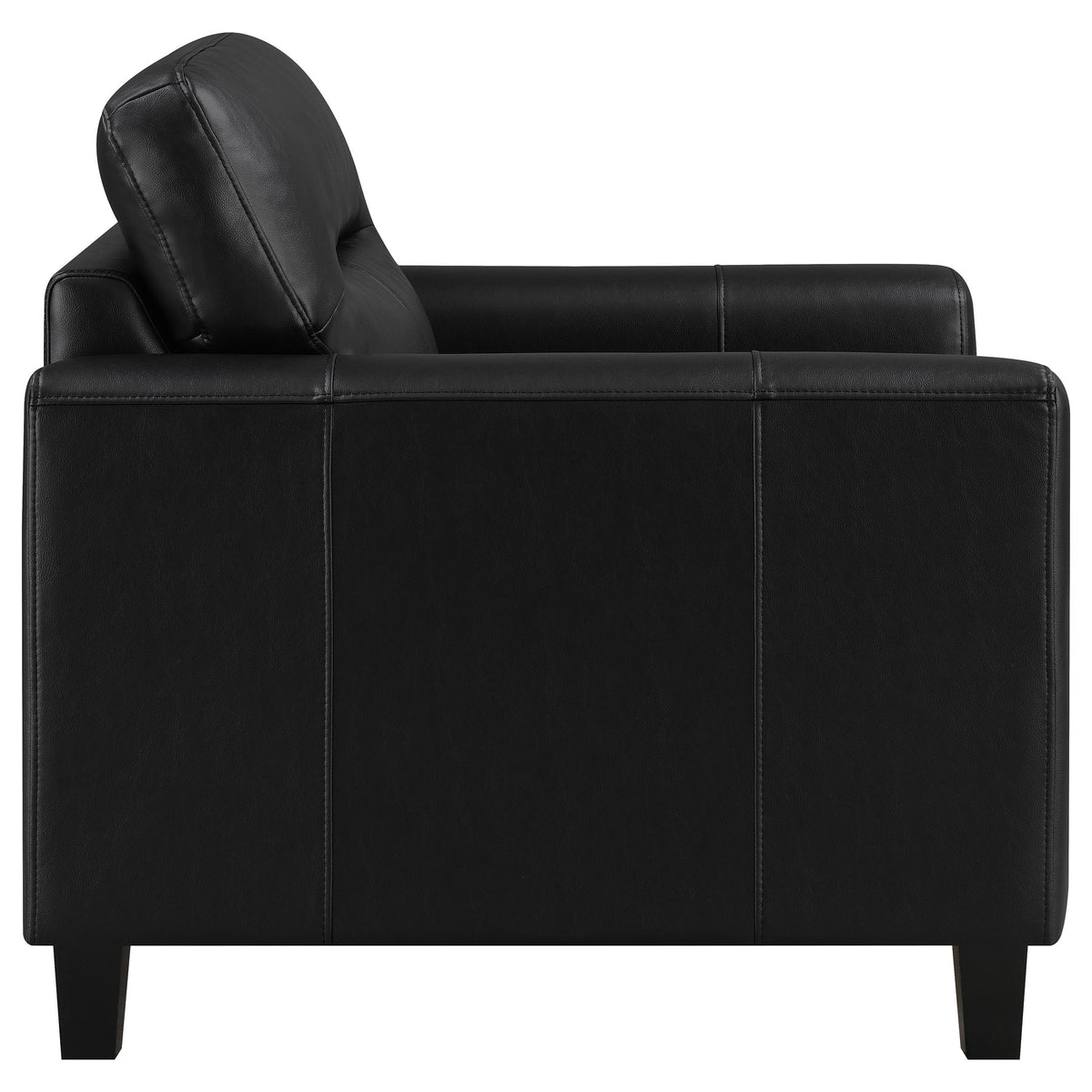 Scotland Faux Leather Upholstered Track Arm Chair Black