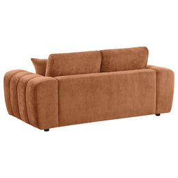 Burnett Chenille Upholstered Wide Arm Loveseat Burnt Orange