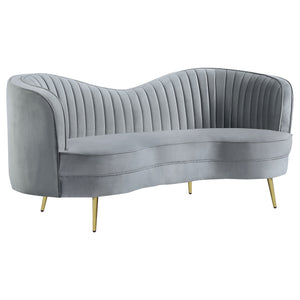 Sophia Upholstered Channel Tufted Loveseat Blue