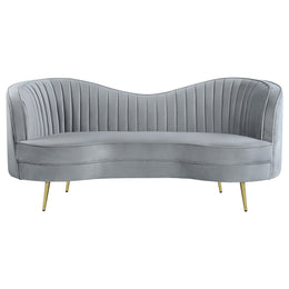 Sophia Upholstered Channel Tufted Loveseat Blue