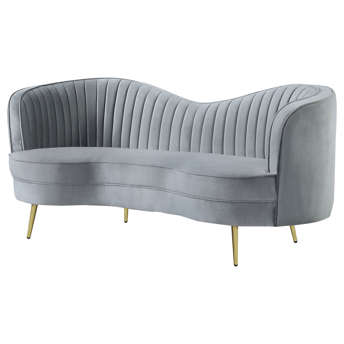 Sophia Upholstered Channel Tufted Loveseat Blue