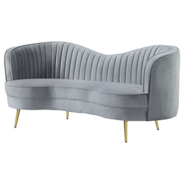 Sophia Upholstered Channel Tufted Loveseat Blue
