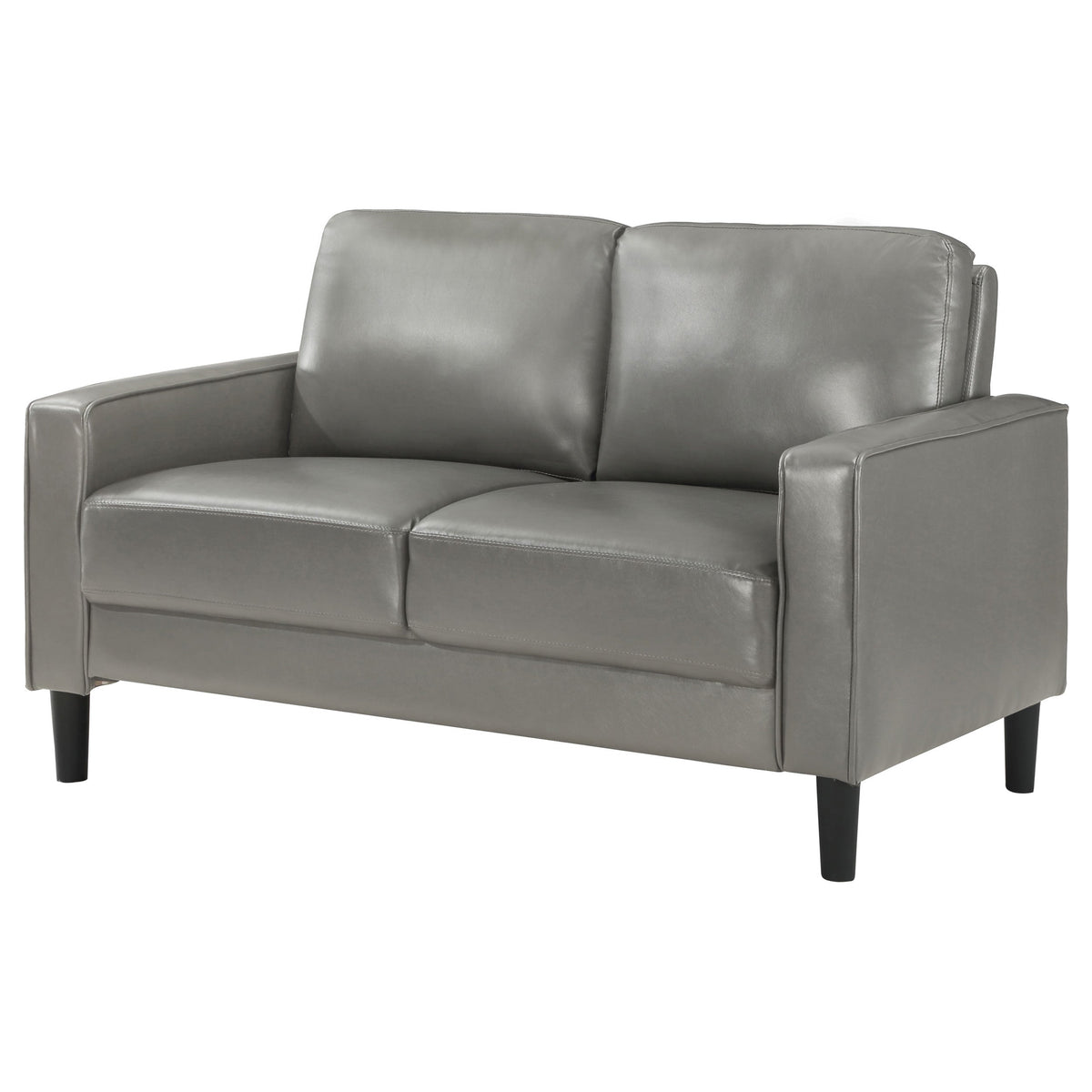 Ruth Upholstered Track Arm Loveseat Black