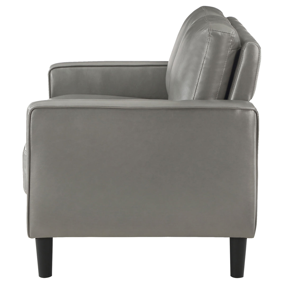 Ruth Upholstered Track Arm Loveseat Black
