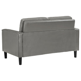 Ruth Upholstered Track Arm Loveseat Black
