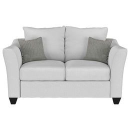 Salizar Upholstered Flared Arm Loveseat Charcoal Grey